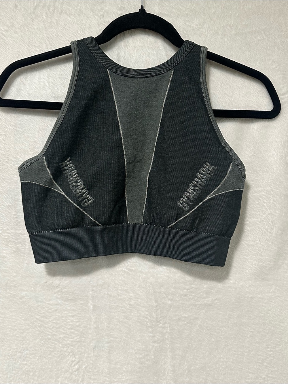 Gymshark Charcoal Gray High-Neck Seamless Sports Bra